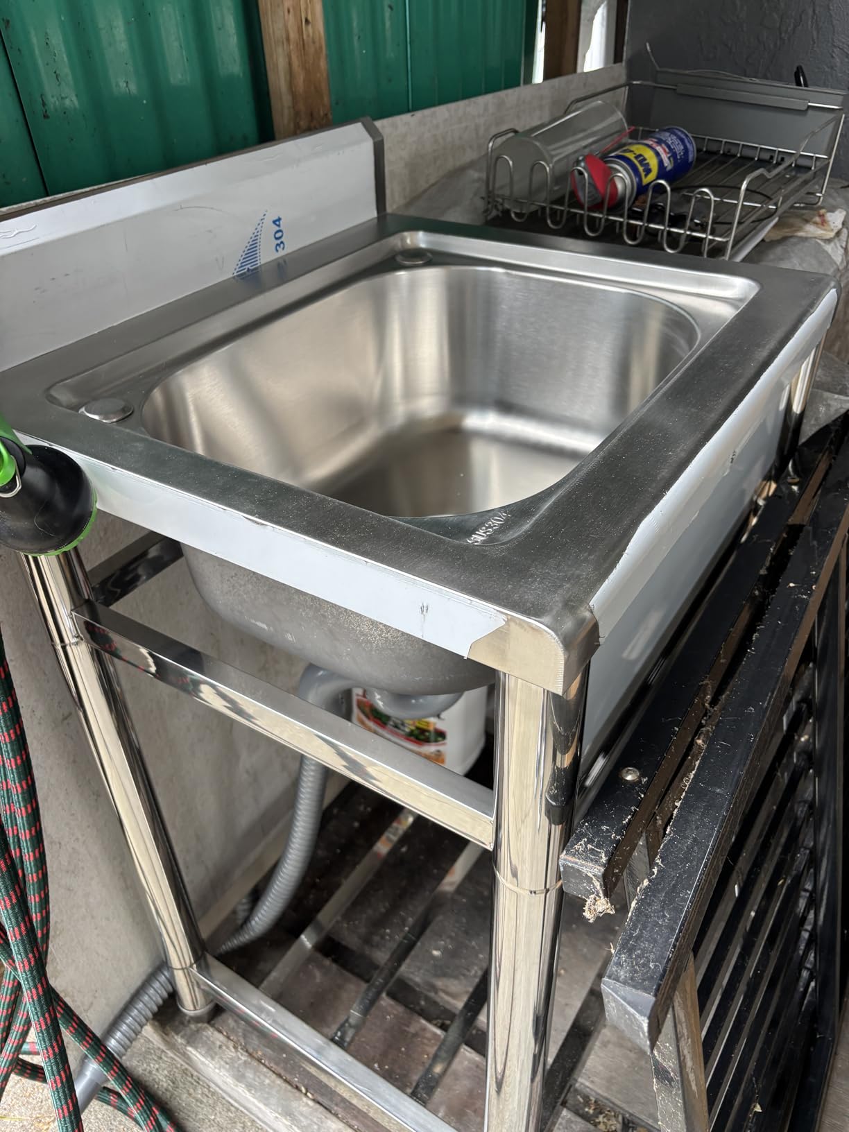 Stainless Steel Utility Sink, Freestanding Single Bowl Garage Sink 22 Inch customer photo 1