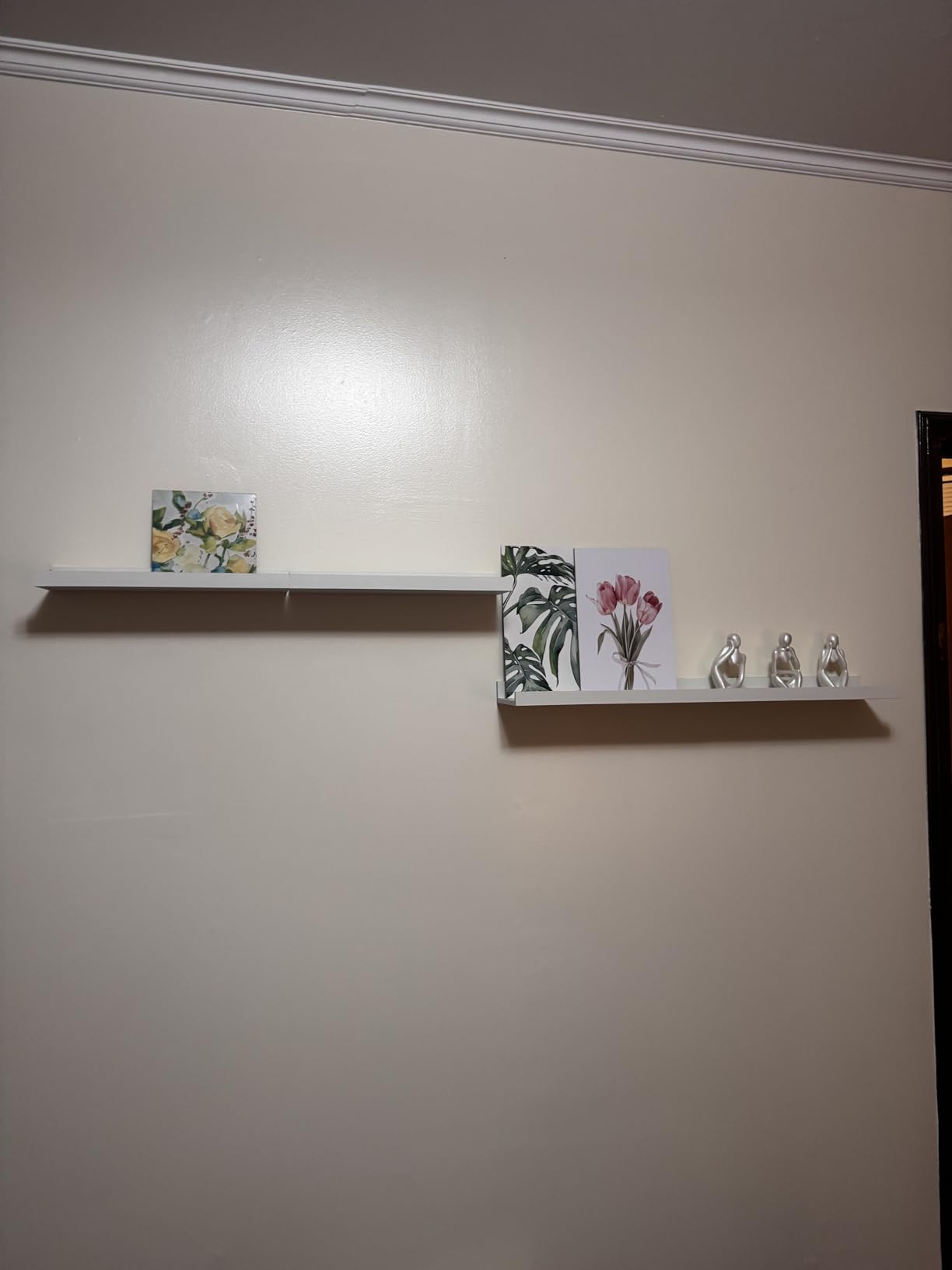 RICHER HOUSE 5-Set Floating Shelves with Lip, Black Wall Mounted Wood Shelf customer photo 1