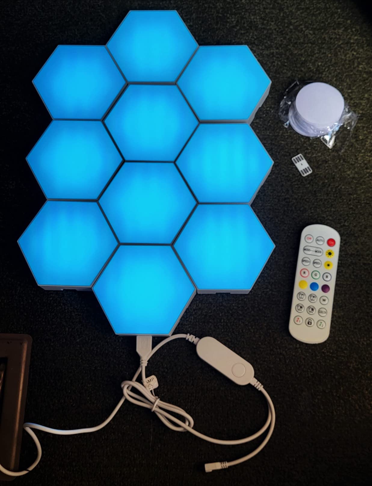 LED Hexagon Lights for Gaming Setup, Smart Home Gaming Wall Lights Work with Alexa Google Assistant, Voice, App & Remote Control, RGB-IC LED Light Panels Music Sync for Game Room Bedroom, 10 Pack customer photo 2