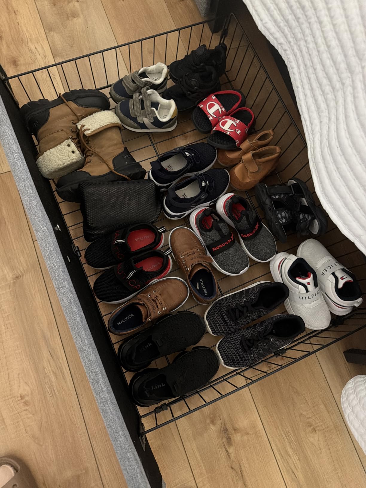Allewie King Size Storage Bed Frame with 4 Underbed Drawers, Upholstered Platform Bed with Adjustable Headboard, Diamond Button Tufted, Easy Assembly, Noise-Free, No Box Spring Needed, Dark Grey customer photo 1