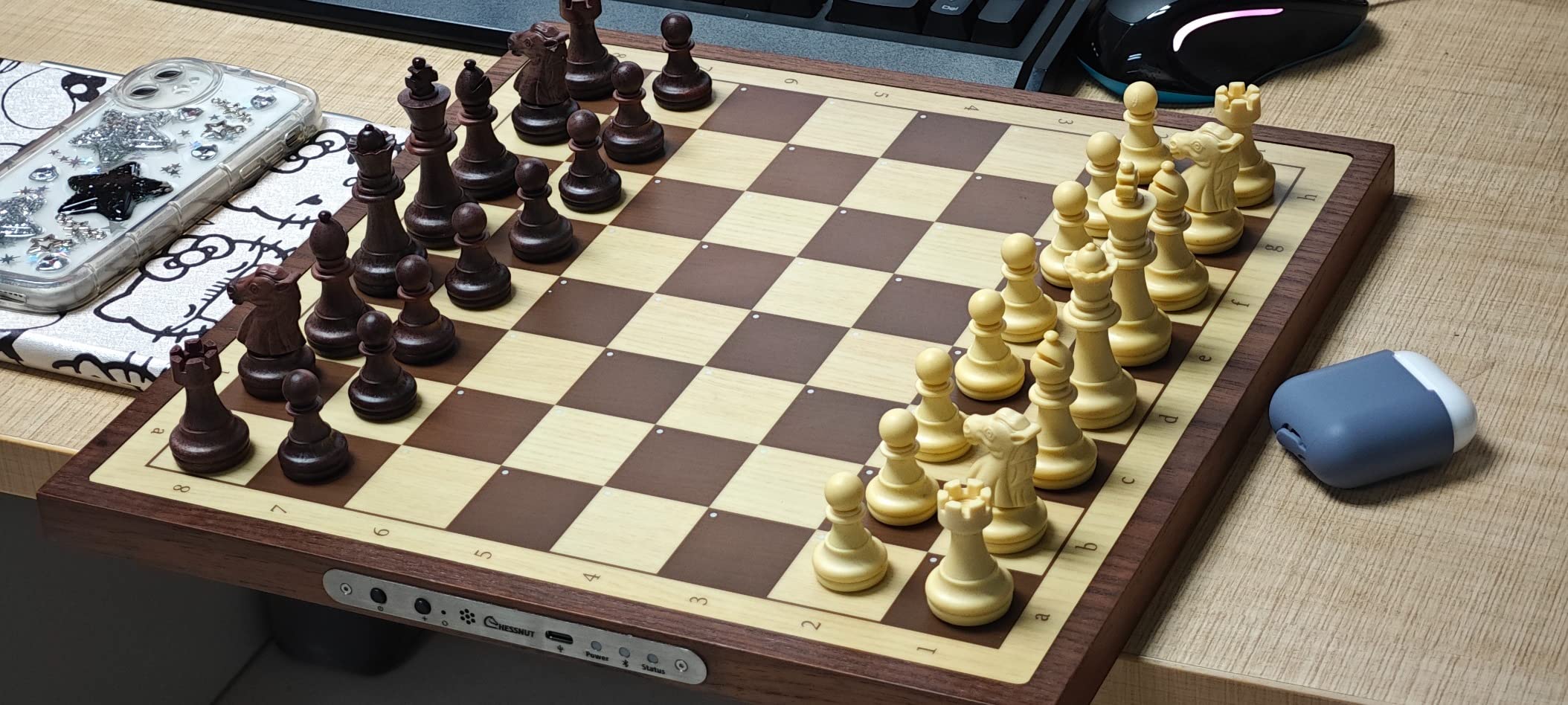 Chessnut Air Electronic Chess Board with AI — Handcrafted Wooden Board, LED Indicators, Adaptive Difficulty, Full Piece Recognition — Play Online on Major Chess Platforms customer photo 1