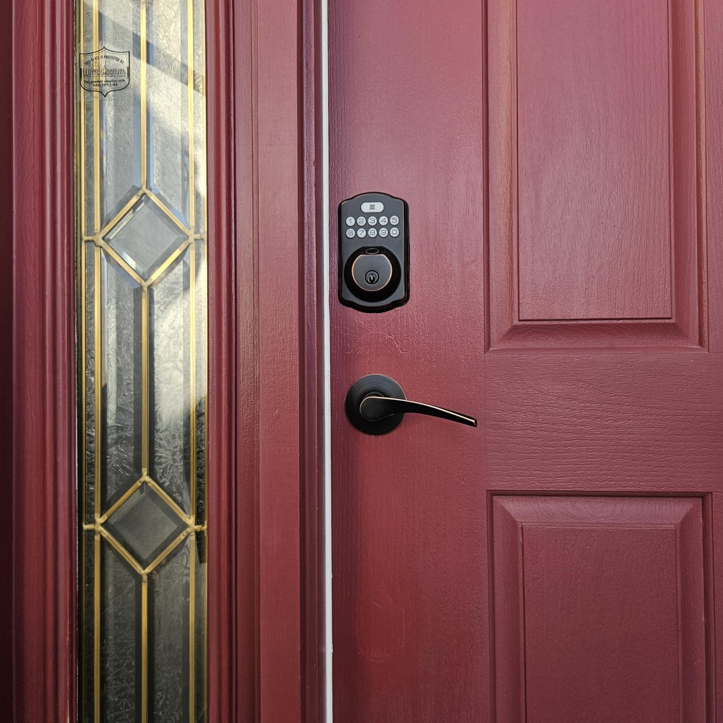 Veise KS02B Fingerprint Door Lock with 2 Lever Handles, Matte Black customer photo 1