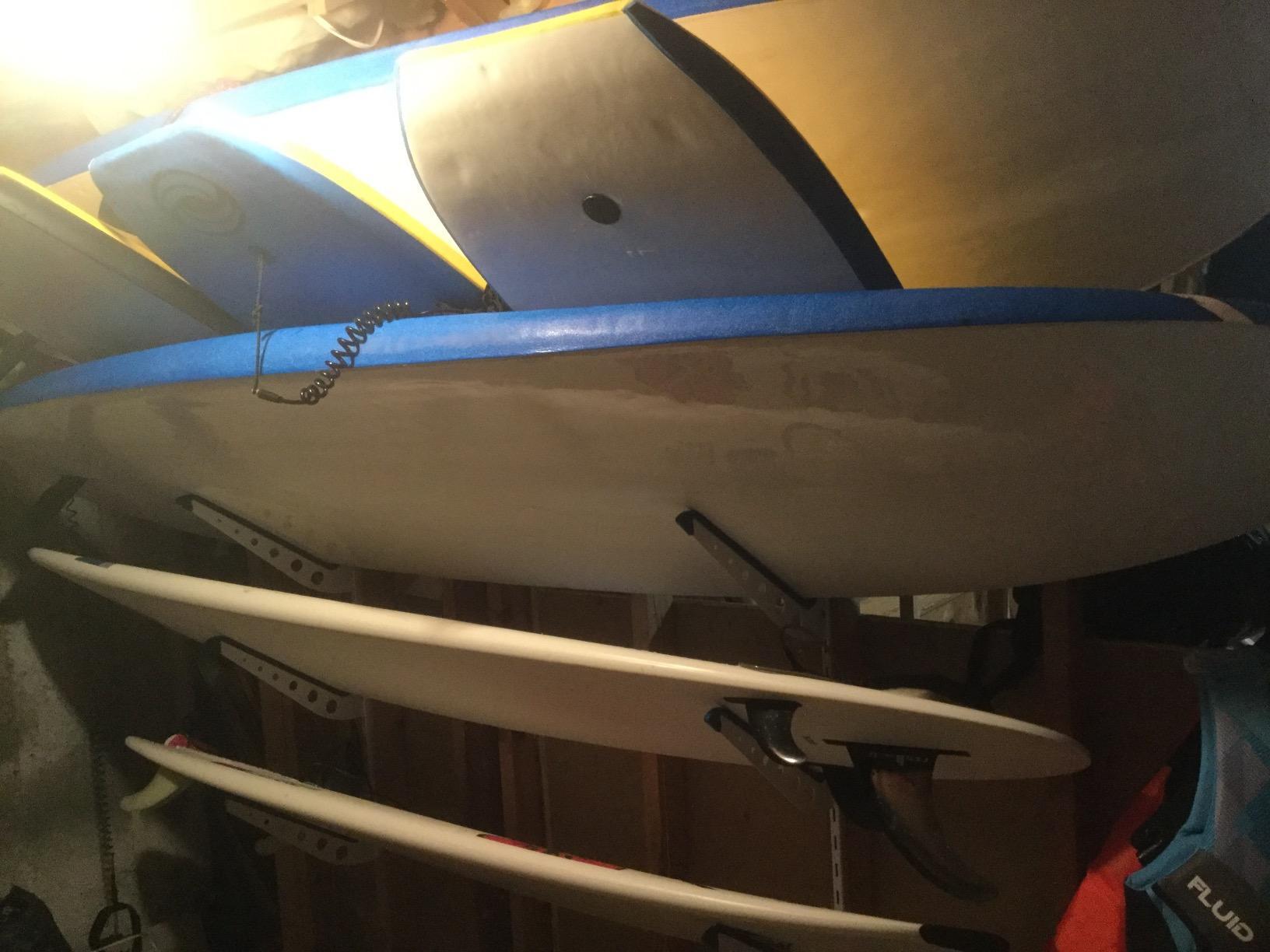 StoreYourBoard Surfboard Wall Mount Rack, Holds 4 Boards, Padded Arms customer photo 1