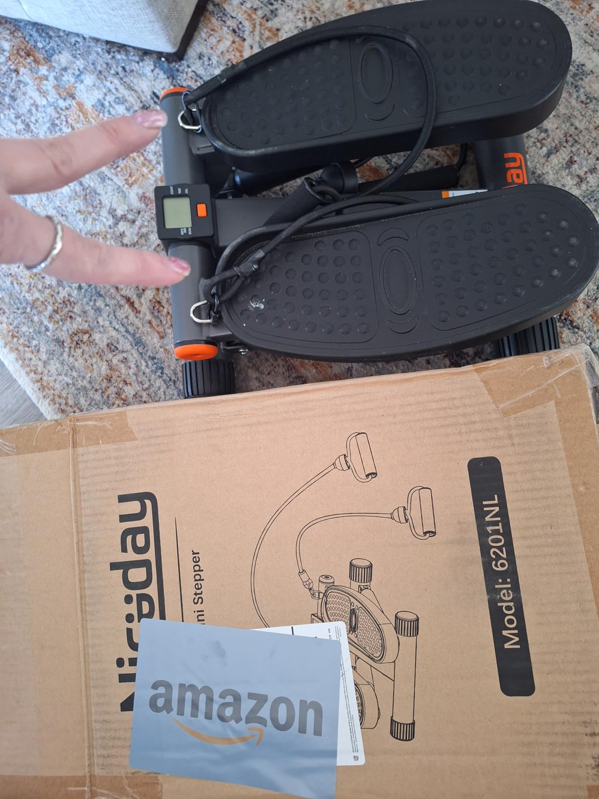 Niceday Steppers for Exercise at Home, Mini Stepper with 300LBS Capacity | Stair Stepper with Resistance Bands, Hydraulic Fitness Stepper with LCD Monitor, Twist Stepper Machine for Full Body Workout customer photo 2