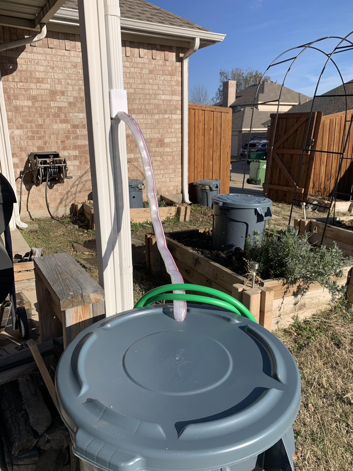 Rainwater Collection System-Rainwater Collection Diverter Connector System-Raindrop Rainwater Colander Kit for Hose for Diverting Water Fits 2'' x 3'' Standard Downspout customer photo 2