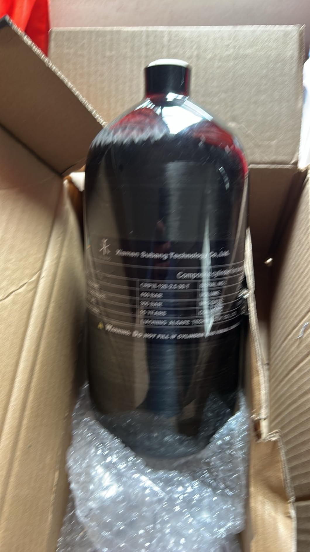 TUXING 4500psi High Pressure Composite Cylinder,2.5L Carbon Fiber Gas Cylinder, Diving Scuba Tank, PCP Paintball Air Tank (Empty Bottle), M18*1.5 customer photo 2