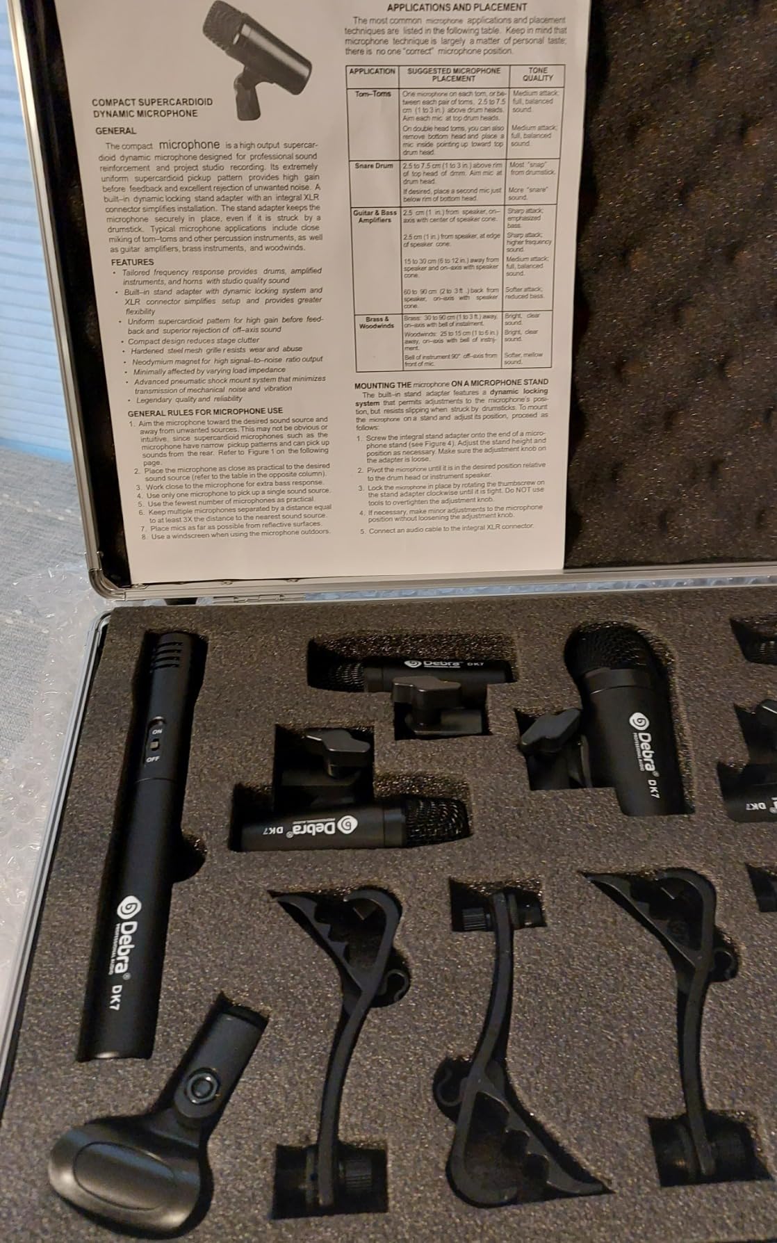 D Debra DK7 Pro 7-Piece Wired Drum Microphone Kit for Performing and Recording Drummers, Includes Mics, Mic Clip with Options for Kick Drums, Snare, Rack/Floor Toms, Congas and Cymbals customer photo 2