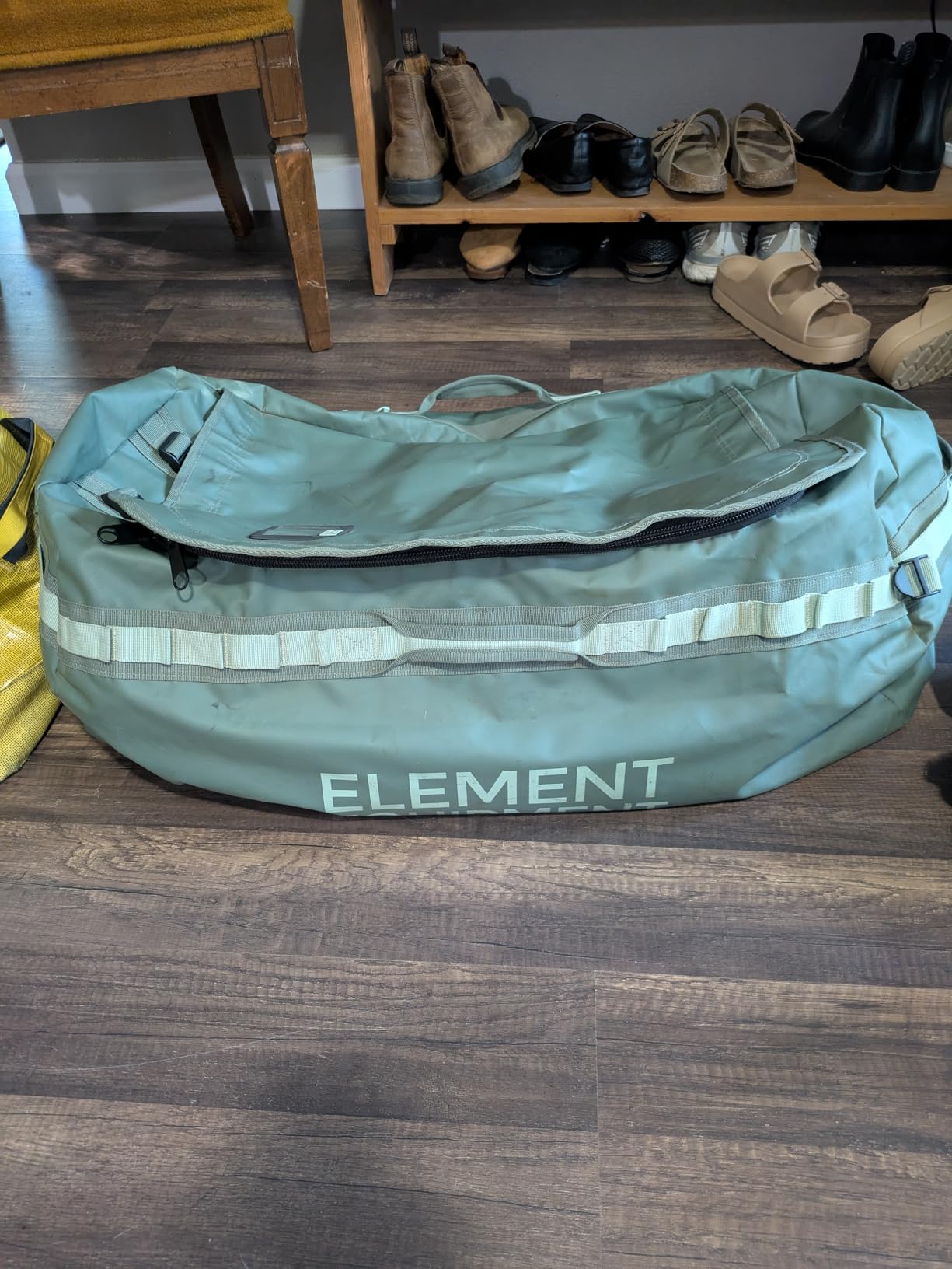 Element Equipment Trailhead Duffel Bag Shoulder Straps Waterproof Yellow Large customer photo 2