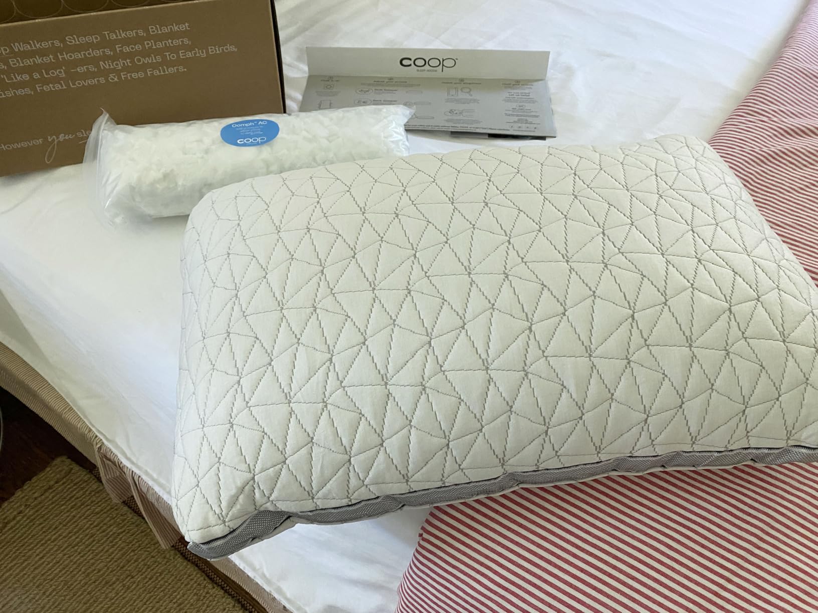 Coop Home Goods Cool+ Crescent Adjustable Pillow, Queen Size Plus Shaped Memory Foam Pillows with Cooling Gel, Neck Support, Back or Side Sleeper Pillow, CertiPUR US/GREENGUARD Gold customer photo 2