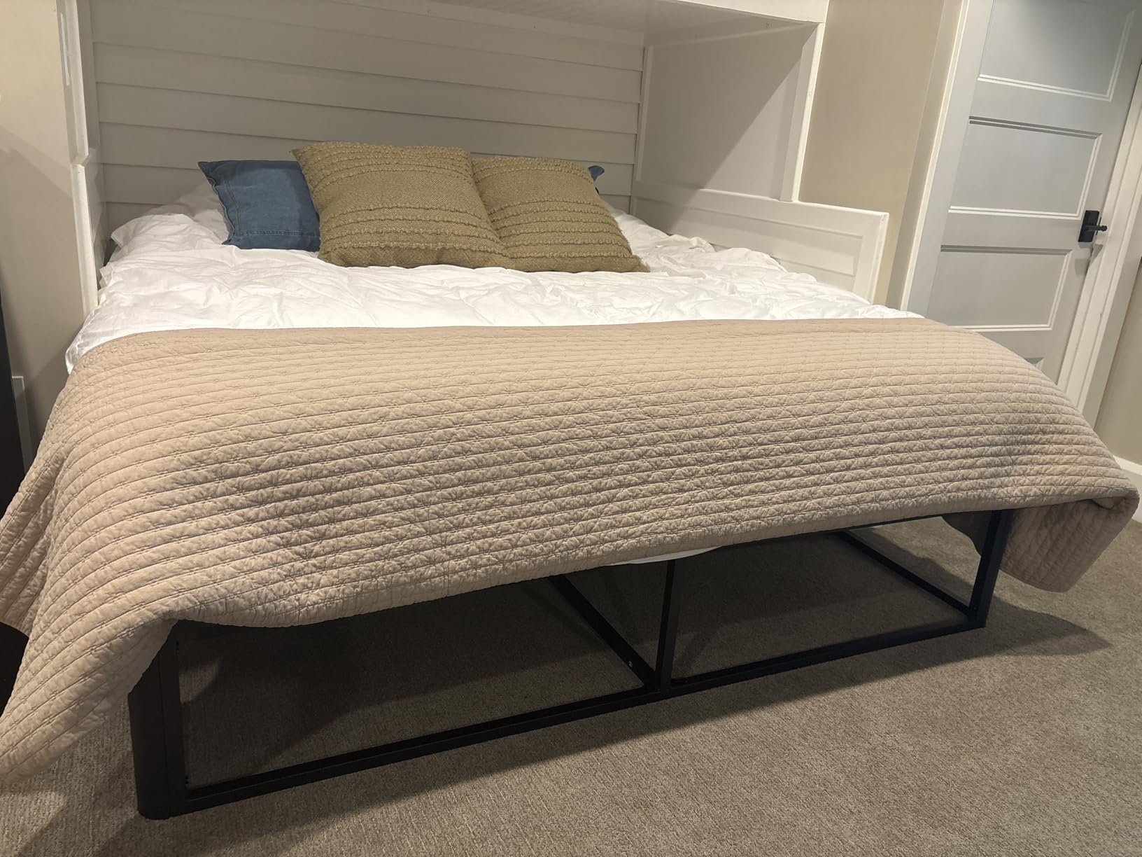 Bilily 10 Inch Queen Bed Frame with Round Corner, Heavy Duty 3500 LBS Steel Slats Support with Mattress Slide Stopper, No Box Spring Needed, Noise Free, Easy Assembly customer photo 1