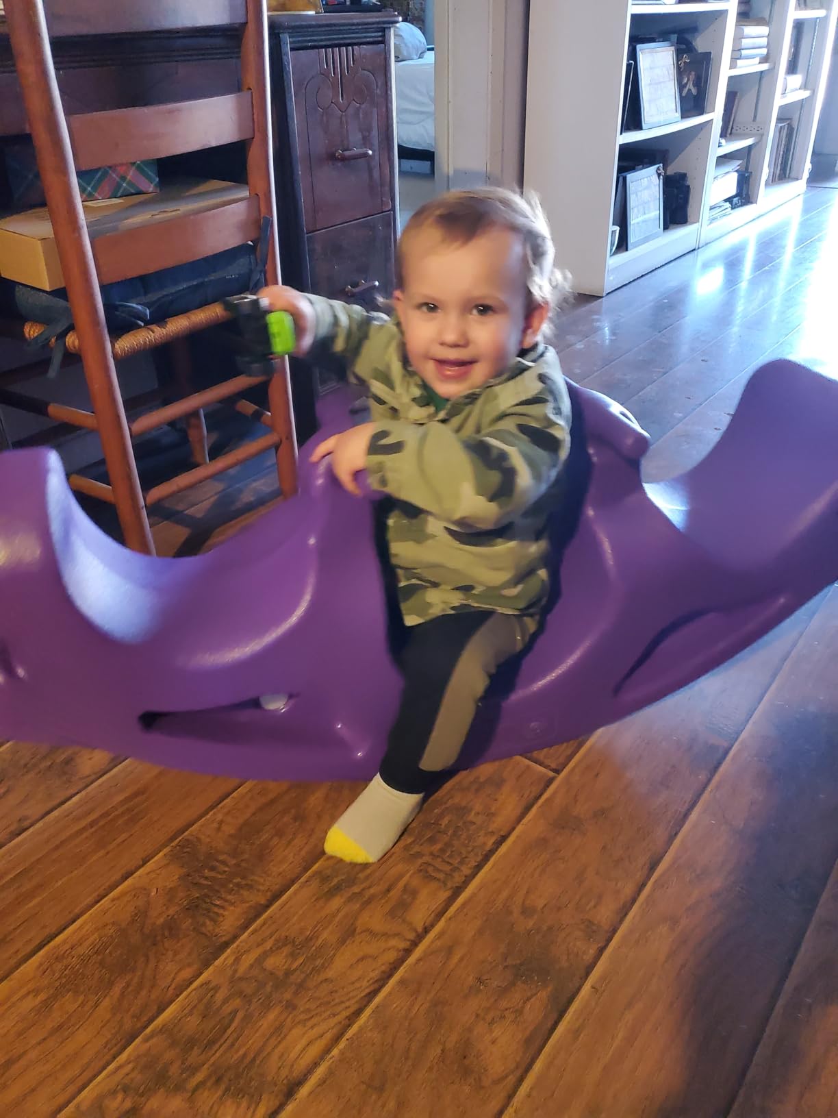 Simplay3 Up and Down Teeter Totter Seesaw - Rocking Fun for Two Toddlers or Kids Ages 18 Months to 5 Yrs- Sapphire, Made in USA customer photo 1