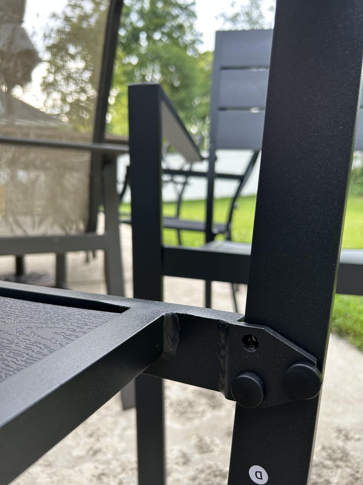 AECOJOY 4 Pieces Outdoor Dining Chairs, Aluminum Frame Stackable Patio Chair with Armrest for Garden, Poolside, Backyard, Deck, Set of 4 customer photo 1