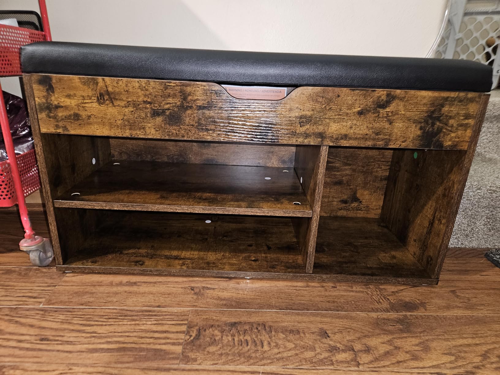 VASAGLE Storage Bench with Cushion, Shoe Bench,11.8 x 31.5 x 17.3 Inches customer photo 2