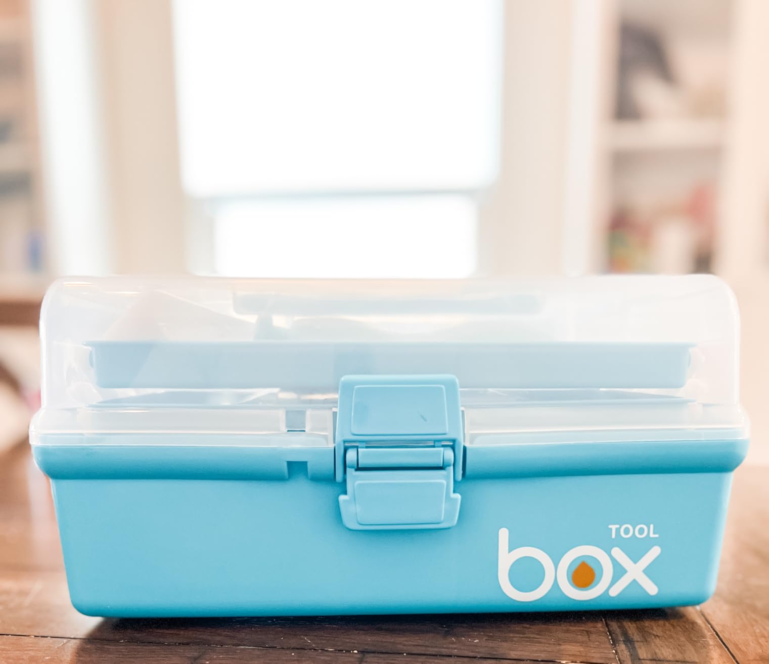 TERGOO 12in 3-Layer Plastic Craft Organizers and Storage, Portable Folding Tackle Box with Handle & Adjustable Dividers, Multipurpose Case for Sewing, Art Supplies, Medicine, Tools (Purple Blue) customer photo 2