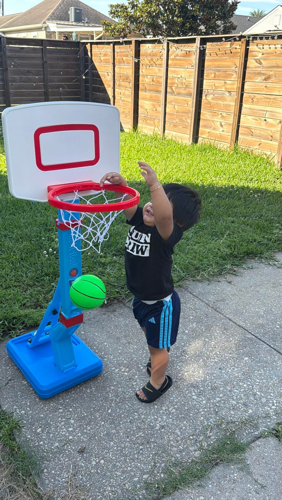 Basketball Hoop Indoor Mini Adjustable Basketball Goal with Ball Pump Outdoor Toys Backyard Game Outside Pool Basketball Toys for 3 4 Year Old Boy Girl Kid Toy Age 4-8 Birthday Gift customer photo 1