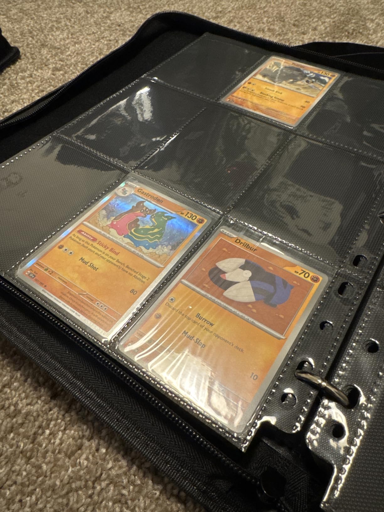 GERMUN 9 Pocket Trading Card Binder,720 Cards, 40 Pages,3 Ring,Double Sided Pockets PU Cover Zipper Collection Album Folder for Standard MTG, TCG, Sports Cards(Black) customer photo 2