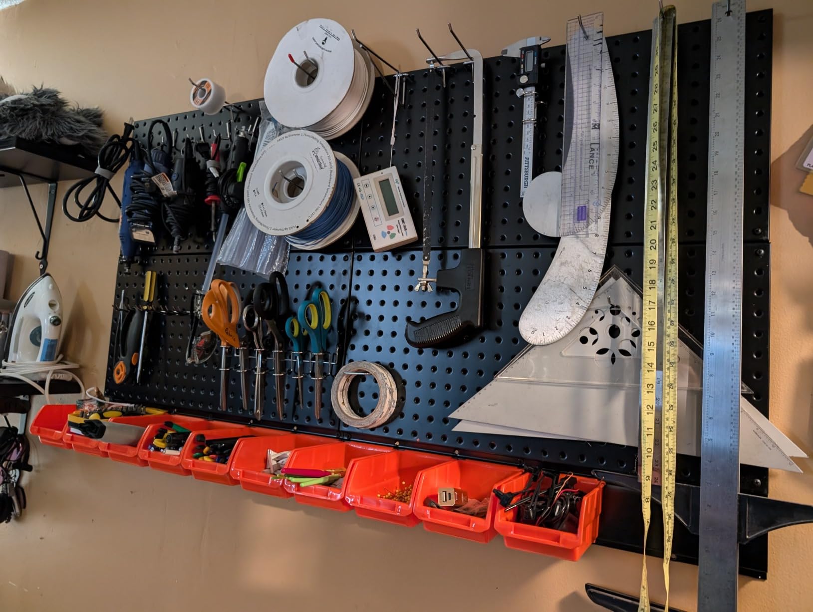 Ultrawall Pegboard Wall Organizer, Black Metal Peg board Panels customer photo 2