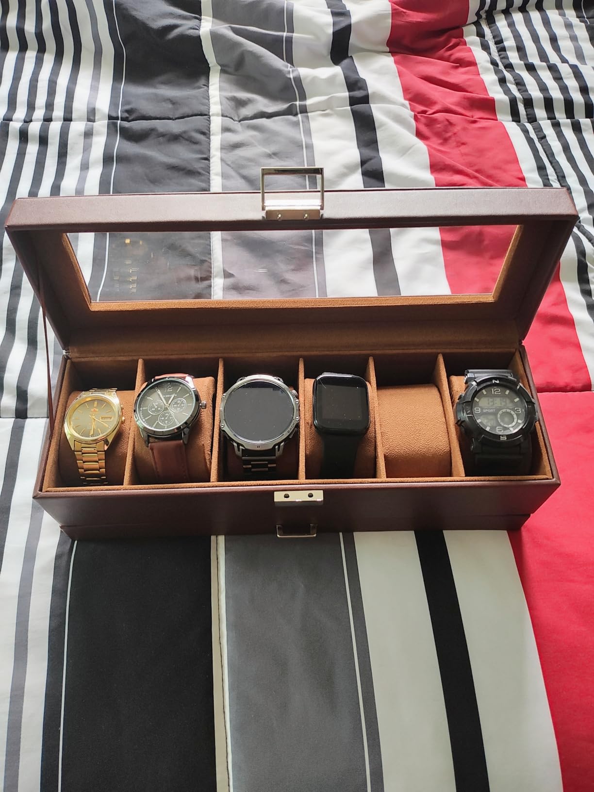 ProCase Watch Box, 6 Slot Watch Display Case with Drawer -Espresso customer photo 1