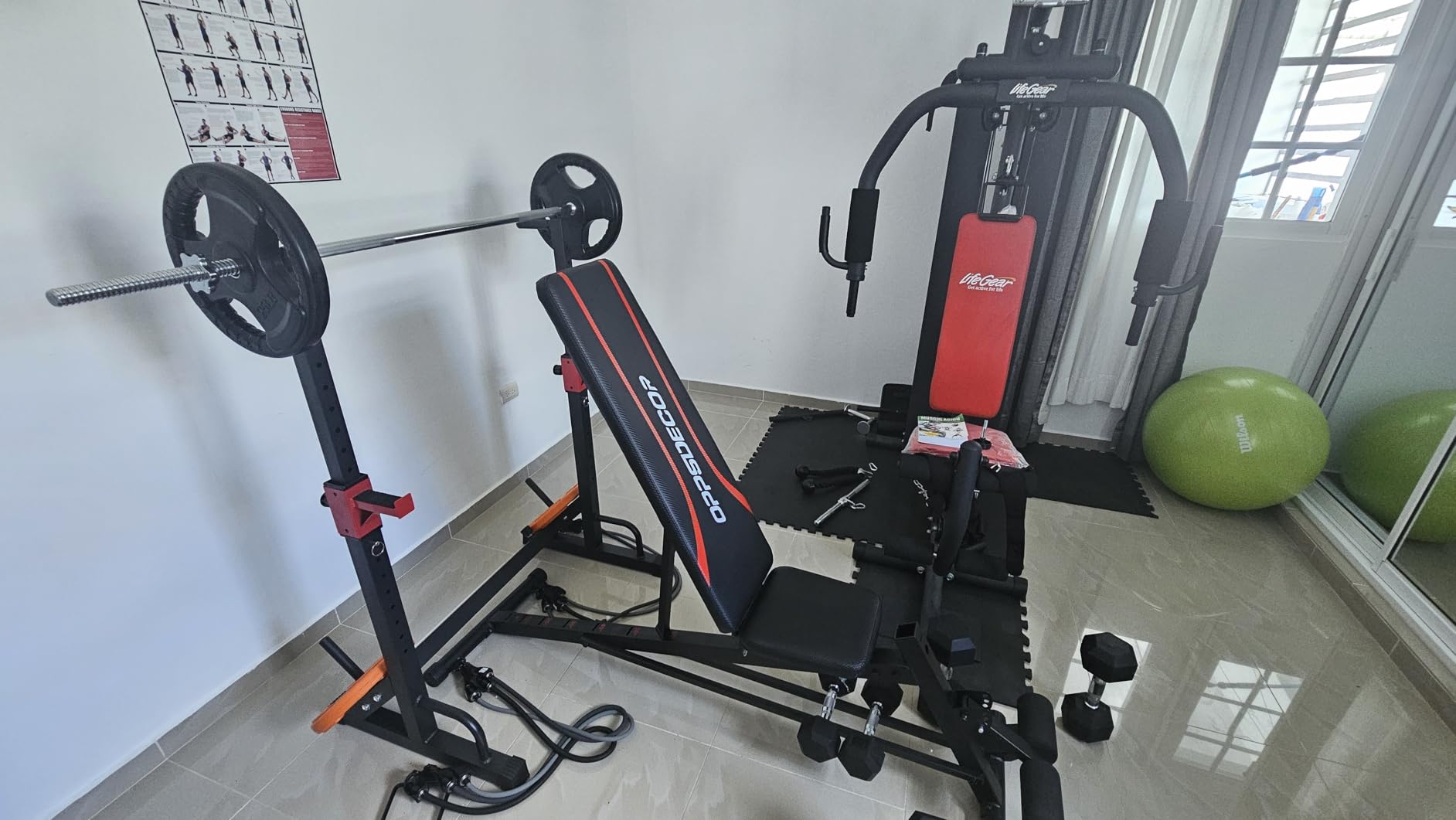 FONBEAR Adjustable Squat Rack, Barbell Rack, Bench Press 550 LBS Max Load Multi-Function Home Gym Weight Lifting Dumbbell Racks Stands - Great for Beginners and Professional Use customer photo 1
