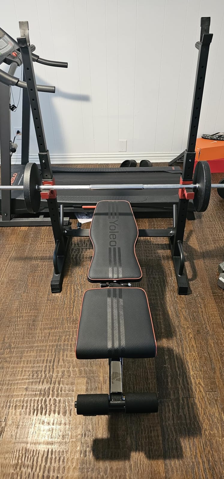 FONBEAR Adjustable Squat Rack, Barbell Rack, Bench Press 550 LBS Max Load Multi-Function Home Gym Weight Lifting Dumbbell Racks Stands - Great for Beginners and Professional Use customer photo 2
