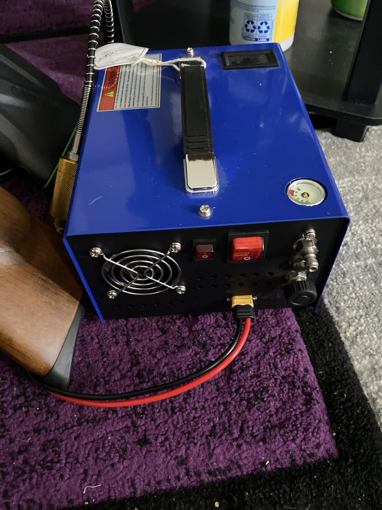 PCP Air Compressor 4500Psi/30Mpa Water/Oil Free PCP Air Pump Rifle/Pistol Paintball Cans Powered 12V Automotive DC 110V AC For Home Use With Power Converter And Oil-moisture Filter Easy Carry customer photo 2