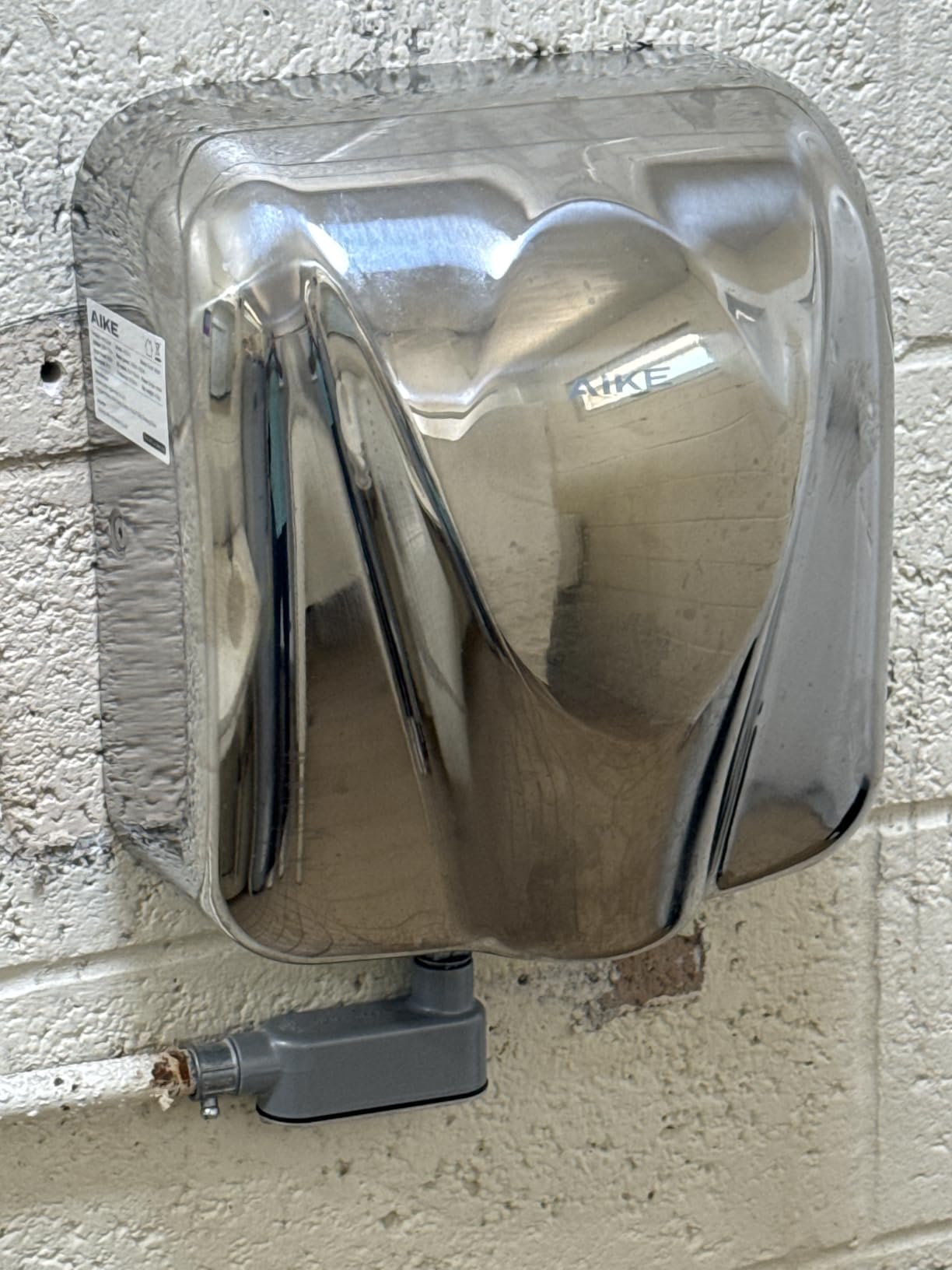 AIKE Elephant Power Hand Dryer for Commercial Bathroom Brushed, Model AK2812 | 15S Fast Dry Heavy Duty High Speed Design, Plug-in Easy Install and Hardwiring Friendly, Stainless Steel customer photo 2