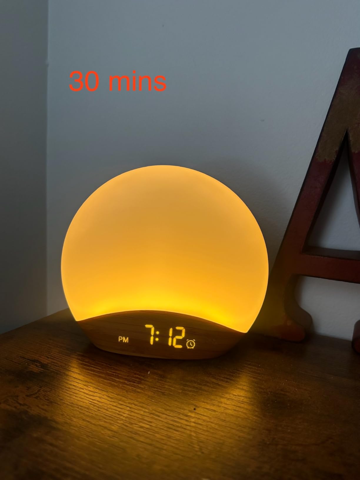 REACHER Wood Grain Sunrise Alarm Clock and Sound Machine Nightlight | Digital Dimmable Clock for Bedroom, 26 Sleep Sounds, White Noise Machine for Baby, Adults, Wake Up Light Alarm Clock for Kids customer photo 2