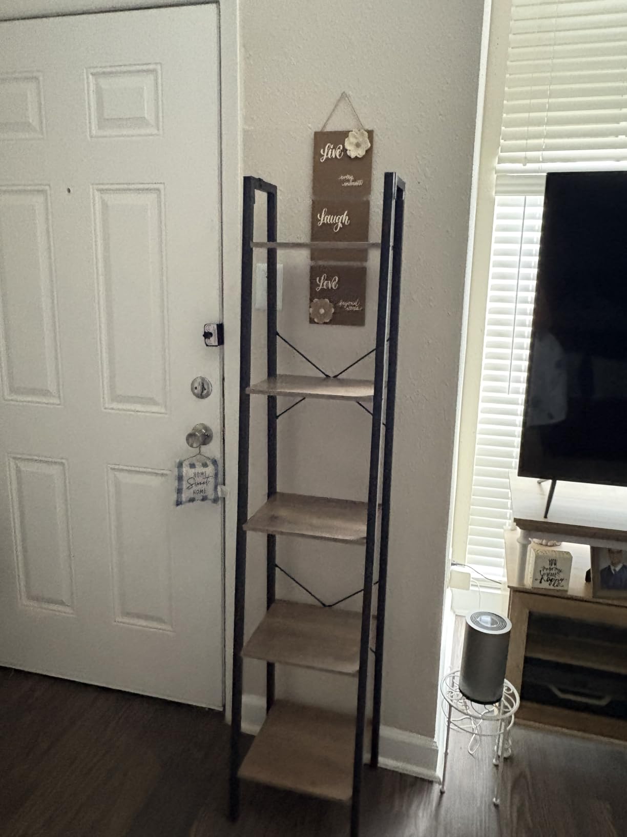 Hzuaneri Ladder Shelf, Bookshelf, Freestanding Corner Storage Shelf customer photo 2