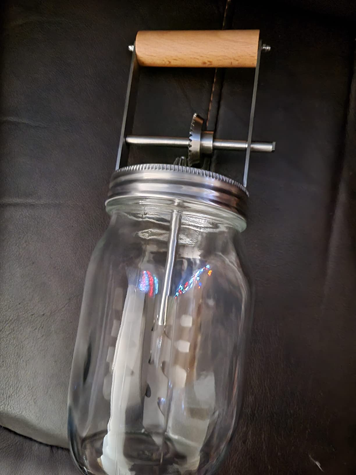 Premium Butter Churner – Makes Fresh Homemade Butter in 10 Minutes | 32oz Glass Jar with Stainless Steel Paddle | Hand Crank Butter Maker | Easy to Use & Clean | Perfect for Family Kitchen Fun customer photo 2