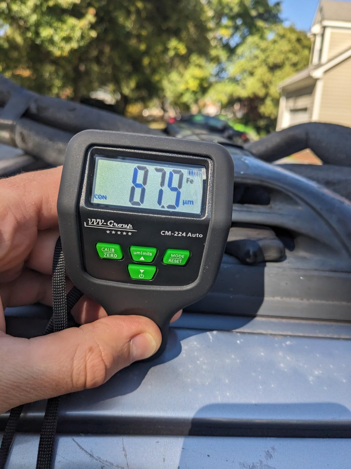 Paint Thickness Gauge CM-224 Auto - Digital Coating Thickness Meter for Cars and Automotive Inspection, Fe / Al / Fe+Zn Detection, 0.1 μm Resolution, Factory Calibrated, Large Backlit LCD customer photo 2