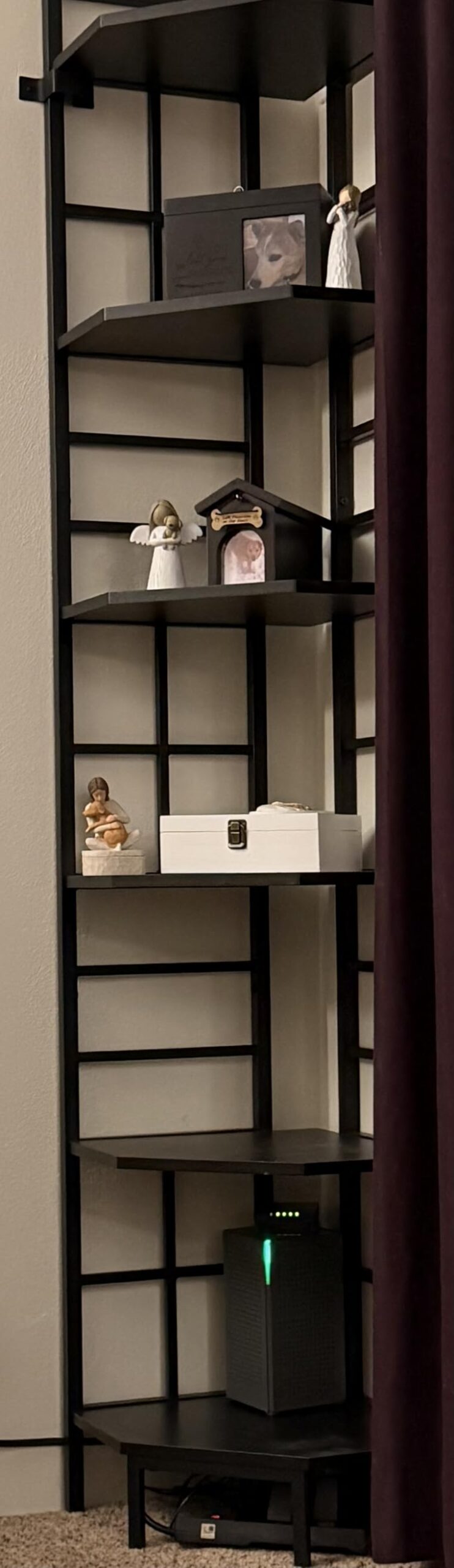 HOMISSUE Corner Shelf, 6 Tier Tall Narrow Bookshelf 76.9