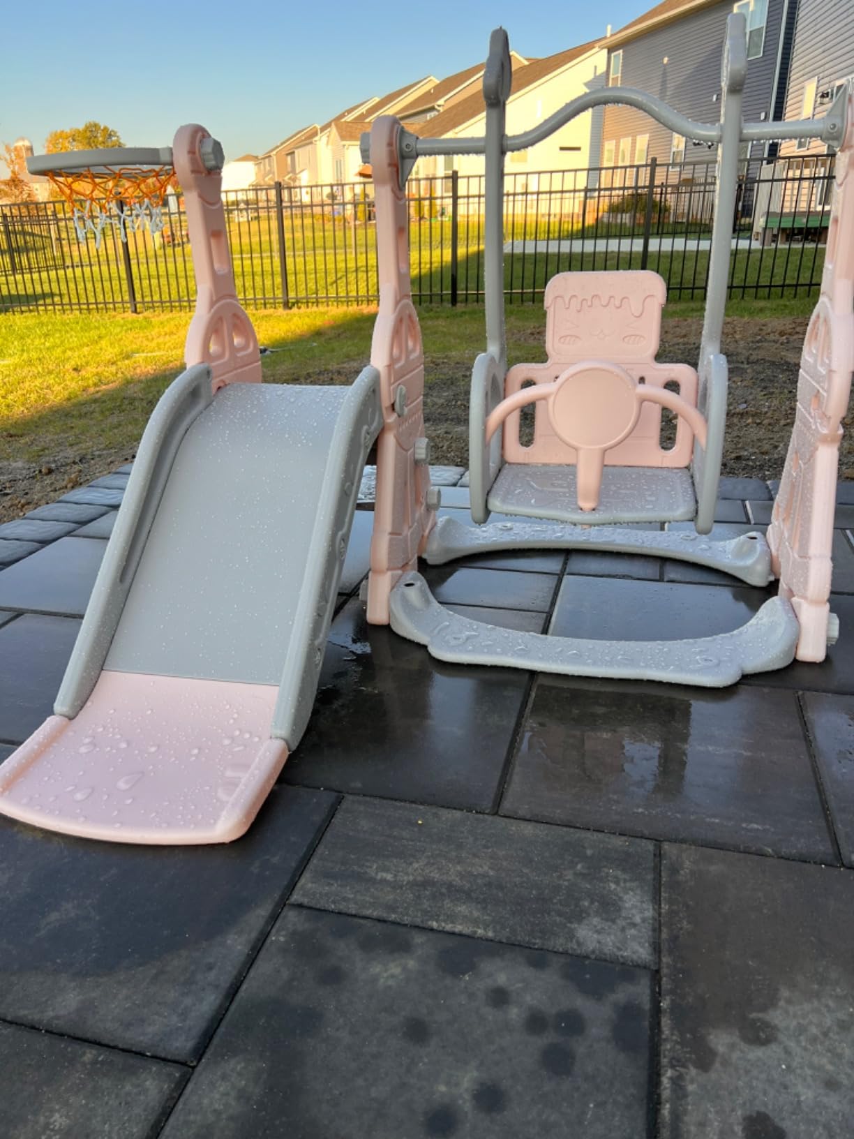BIERUM 4-in-1 Toddler Slide Swing Set for Kids 1-2, Indoor/Outdoor customer photo 1