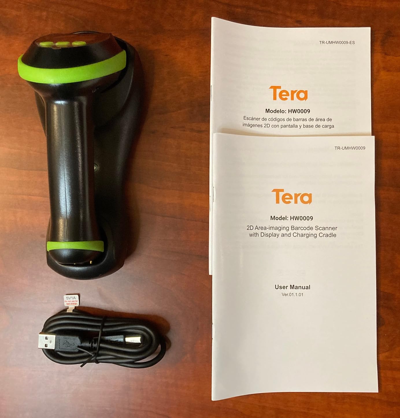 Tera Barcode Scanner Wireless with Screen: Pro Version 1D 2D QR with Setting Keypad Charging Cradle Works with Bluetooth 2.4G Wireless USB Wired Handheld Bar Code Reader HW0009 customer photo 2