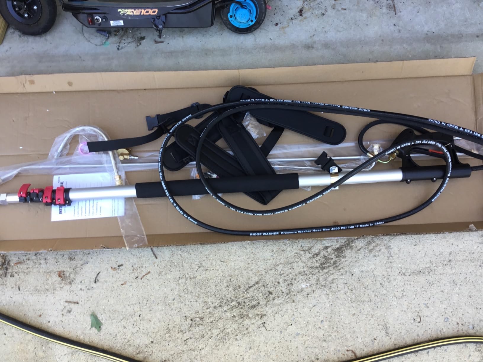 RIDGE WASHER 24 FT Telescoping Pressure Washer Wand, with 3 Curve Wands | Telescopic Gutter Cleaner With 7 Spray Nozzle Tips, Adjustable Support Belt and 2 Adapters, 4000 PSI customer photo 2