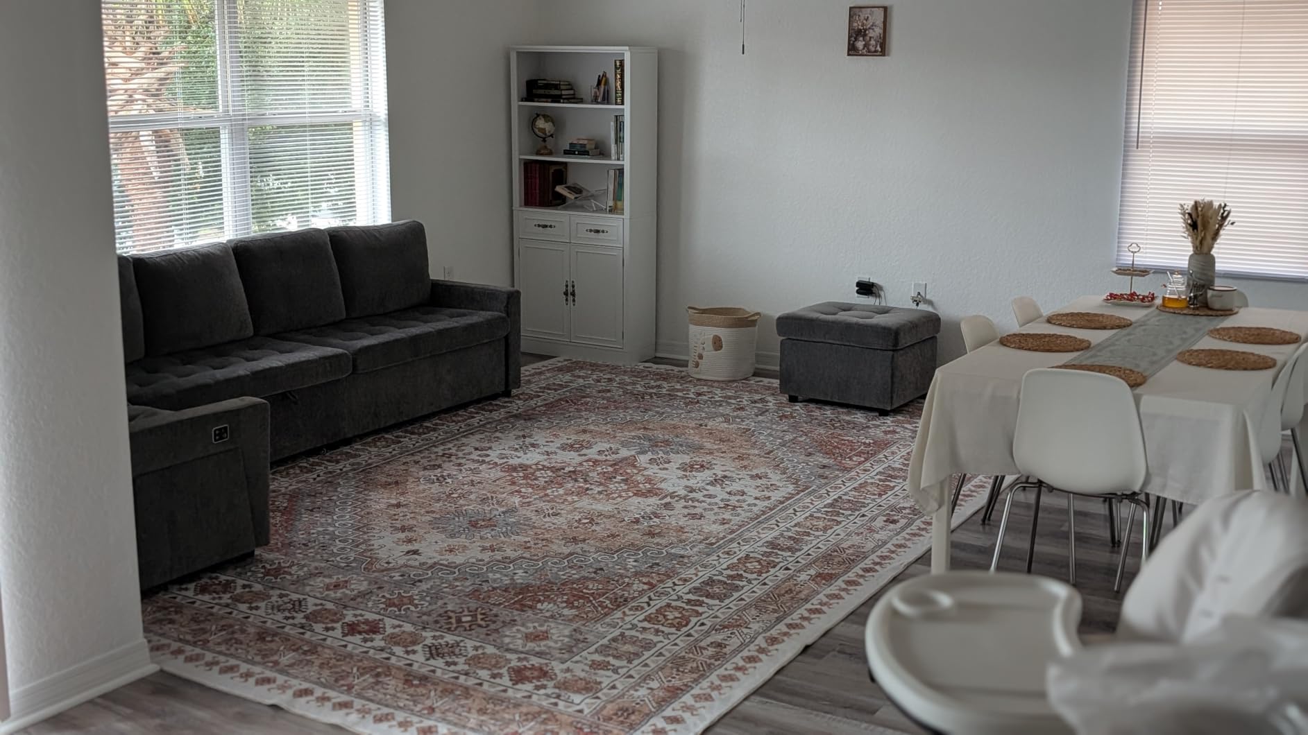 zesthome 8x10 Area Rugs for Living Room,Large Washable Rug,Orange customer photo 1