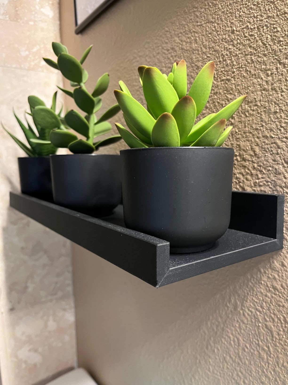 Boswillon Floating Shelves Set of 2, Small Wall Shelf with Lip, 16in, White customer photo 1
