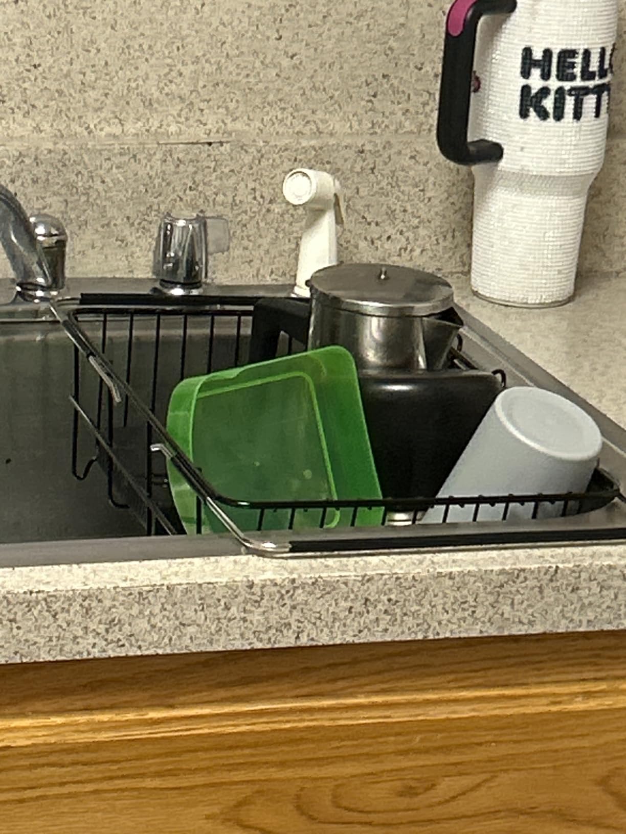 JASIWAY Dish Drying Rack in Sink, Dish Drainer with Cup and Utensil Holder | Over The Sink Expandable Stainless Steel Strainer Dryer Rack for Small Kitchen, Counter Space Saving, Fast Drain, Rustproof customer photo 2