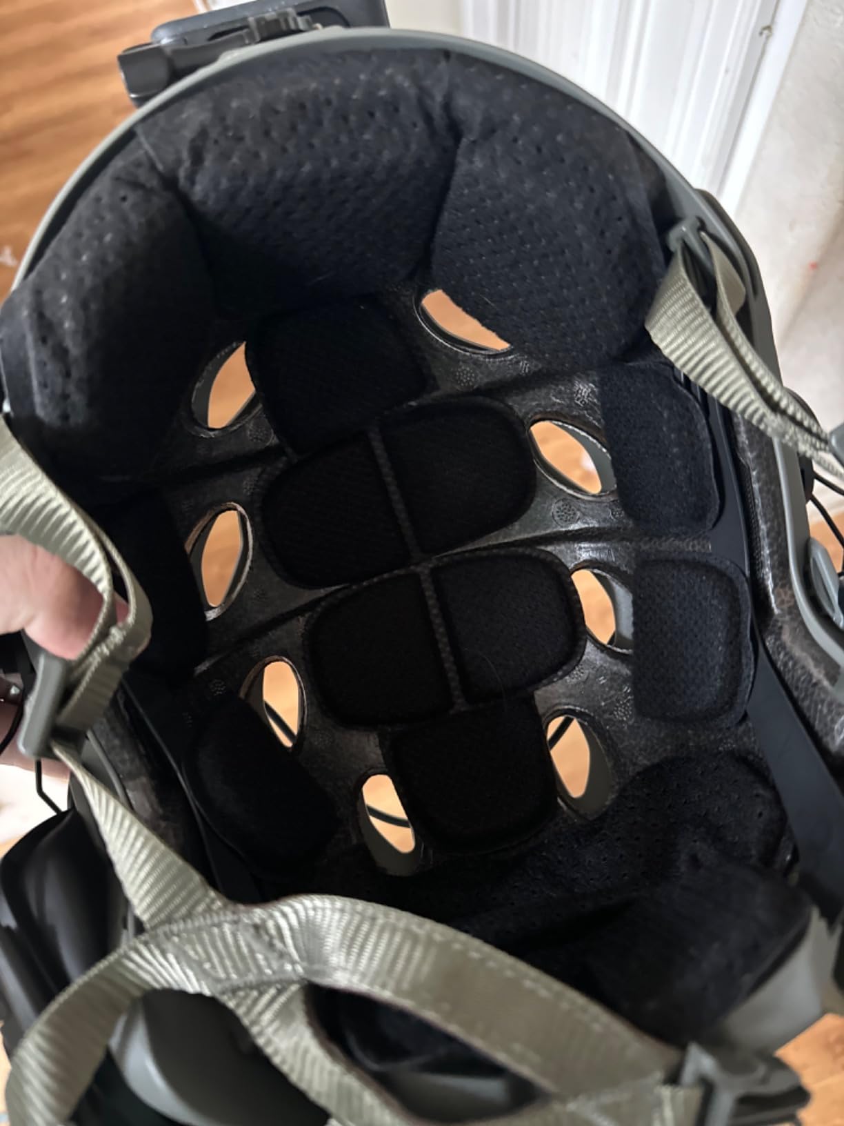 Lightweight Airsoft Helmet, High Cut Integrated Helmet with NVG Mount Base, Side Rails,Pre-Slotted Headset Strap for Outdoor Sports, CS customer photo 2