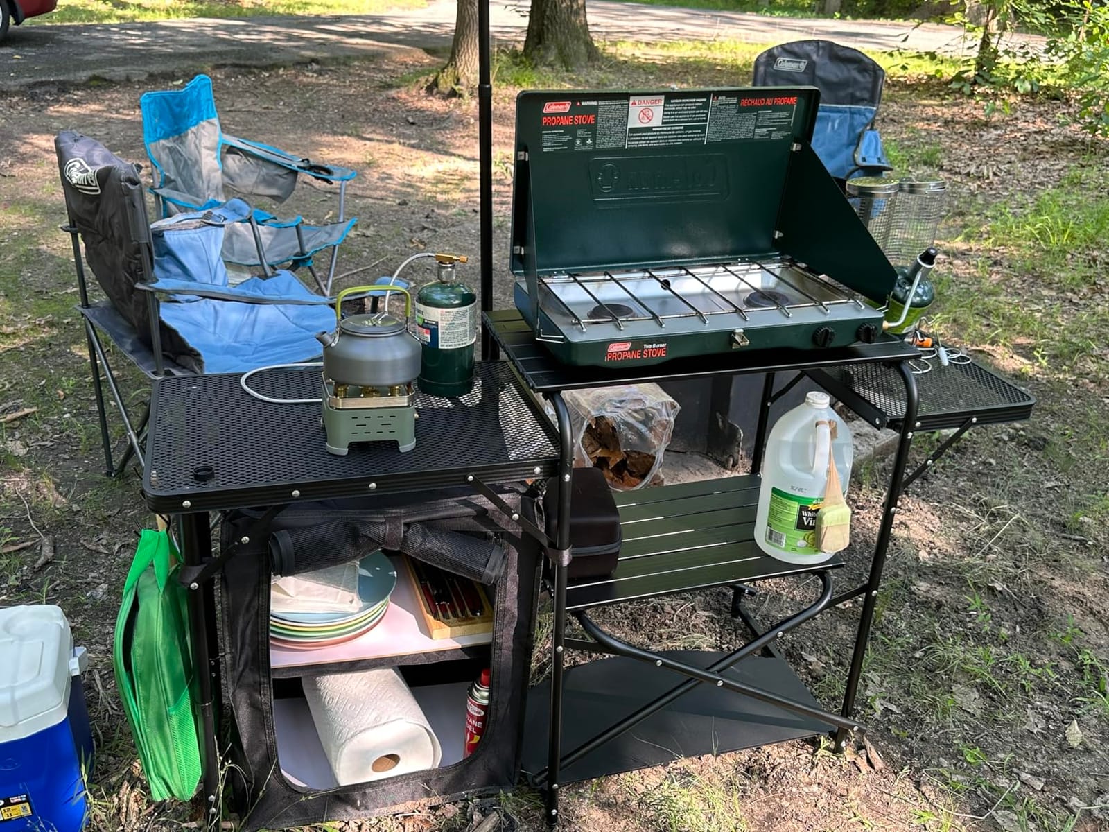 Nice C Camping Kitchen Table Station, Portable Folding Grill Table (Black) customer photo 1