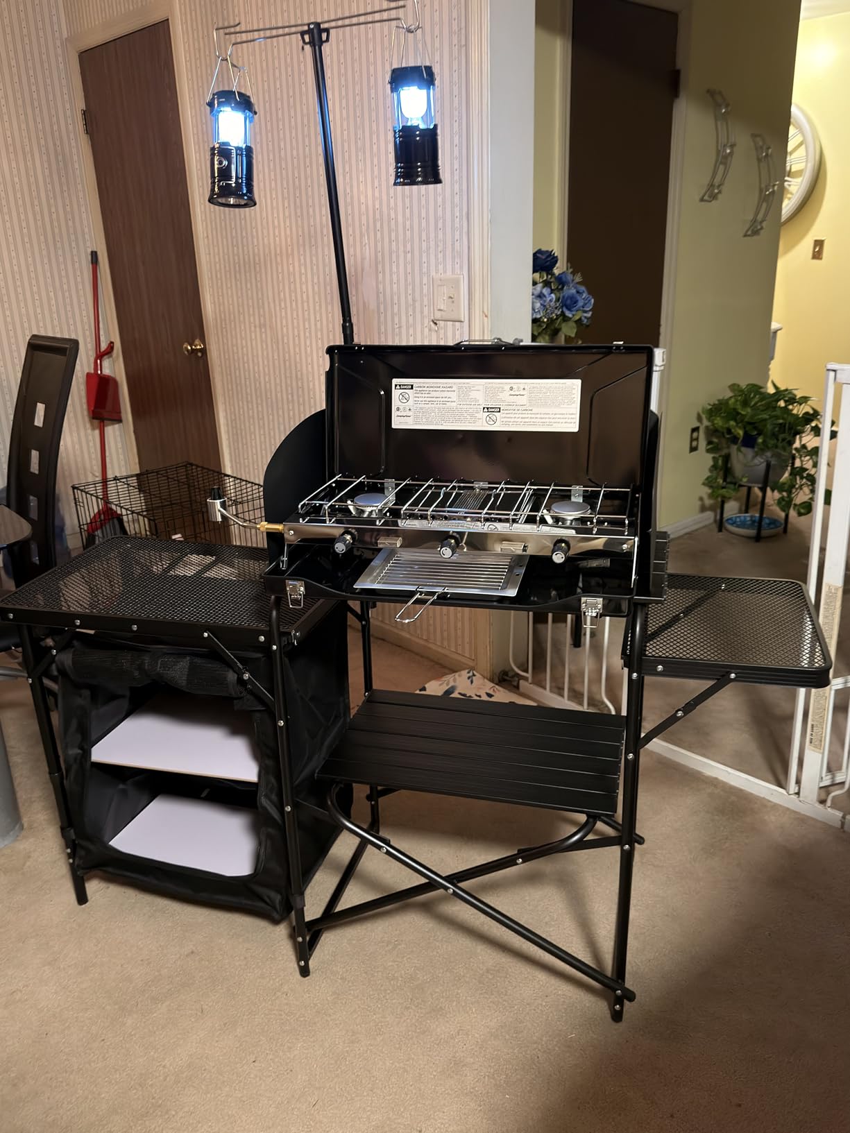 Nice C Camping Kitchen Table Station, Portable Folding Grill Table (Black) customer photo 2