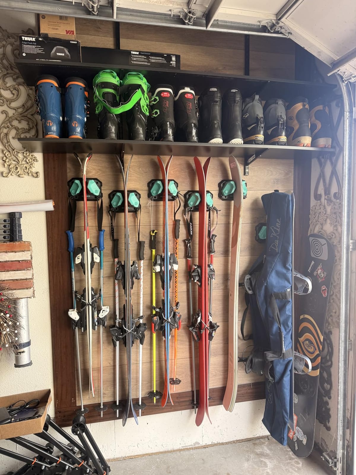 Ski & Snowboard Wall Rack for Garage Wall Fits Any Ski/board, Ski Wall Mount Holders Damage-Free Storage Rack, Garage Organization Space-Saving Winter Gear Organizer customer photo 1