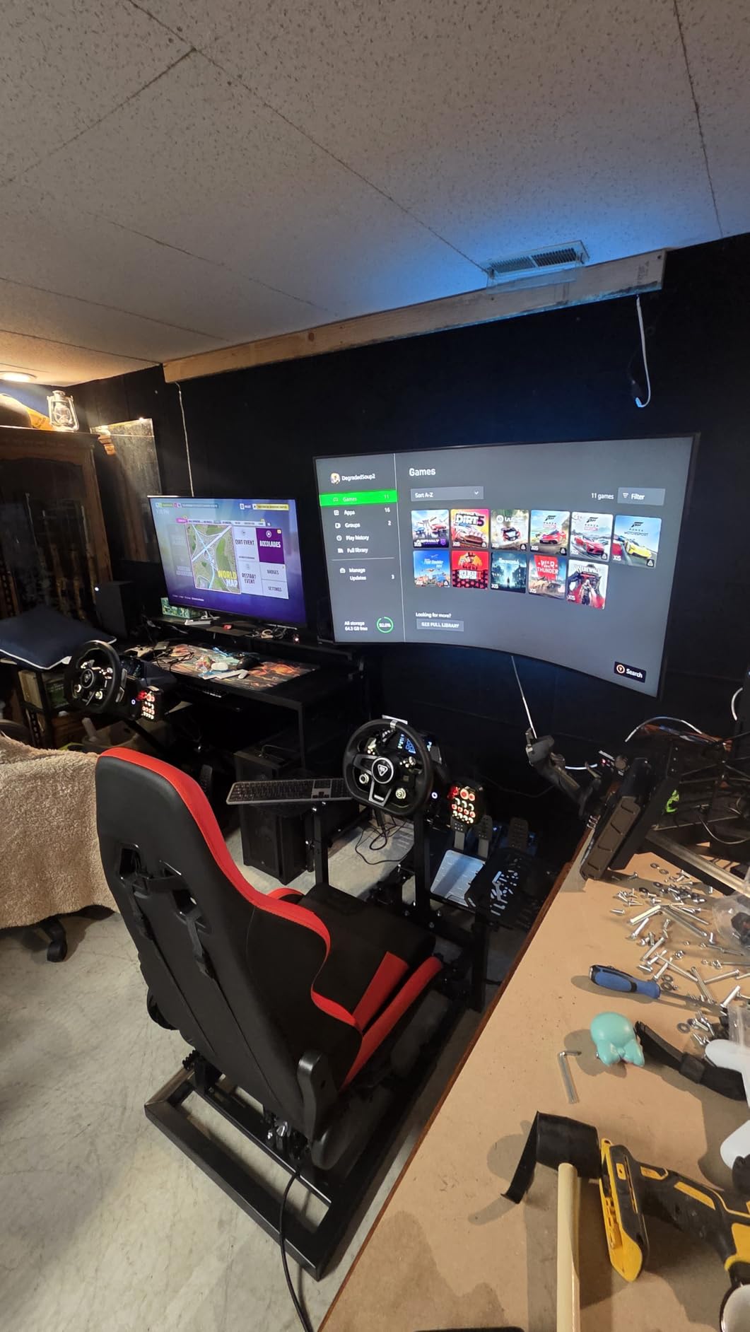 Marada Flight Racing Simulator Cockpit with Red Seat for Sim Flight Racing | Fit for Logitech, for Thrustmaster, for Honeycomb Alpha Bravo, Excluding Electronic Devices customer photo 1