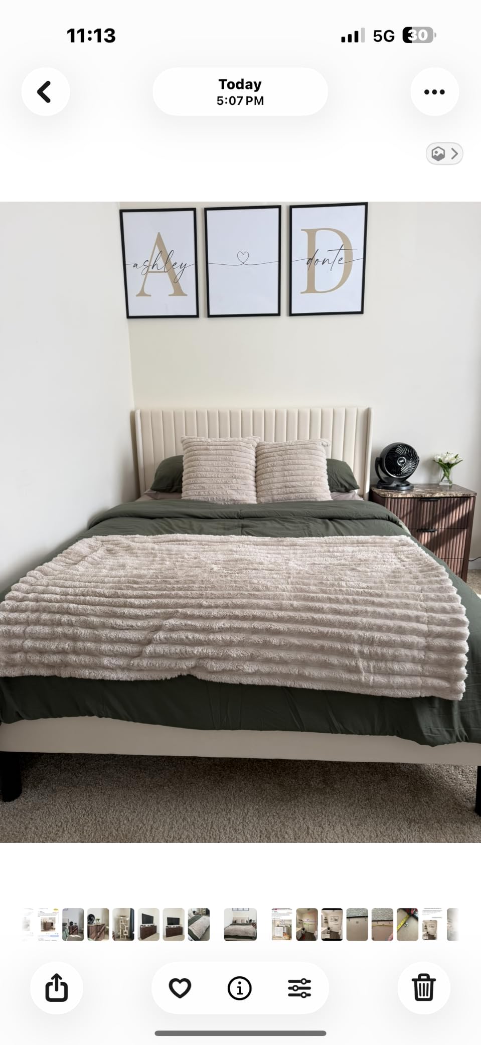Allewie King Size Velvet Bed Frame/Vertical Channel Tufted Wingback Headboard/Upholstered Platform Bed/Strong Wooden Slats/No Box Spring Needed/Easy Assembly/Black customer photo 2