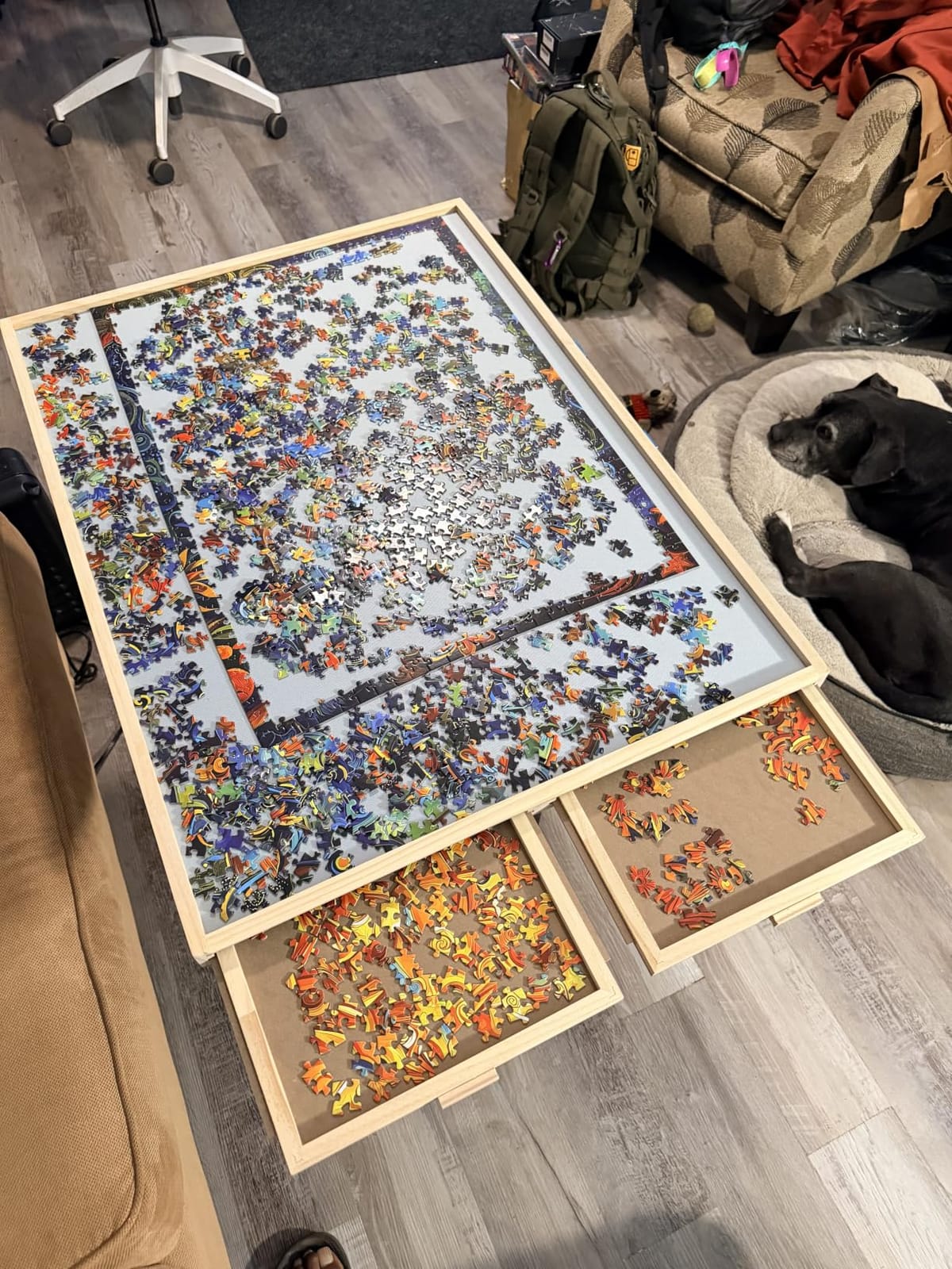 ALL4JIG 1500 Pieces 2-in-1 Tilting&Rotating Puzzle Board for Adults,24.53