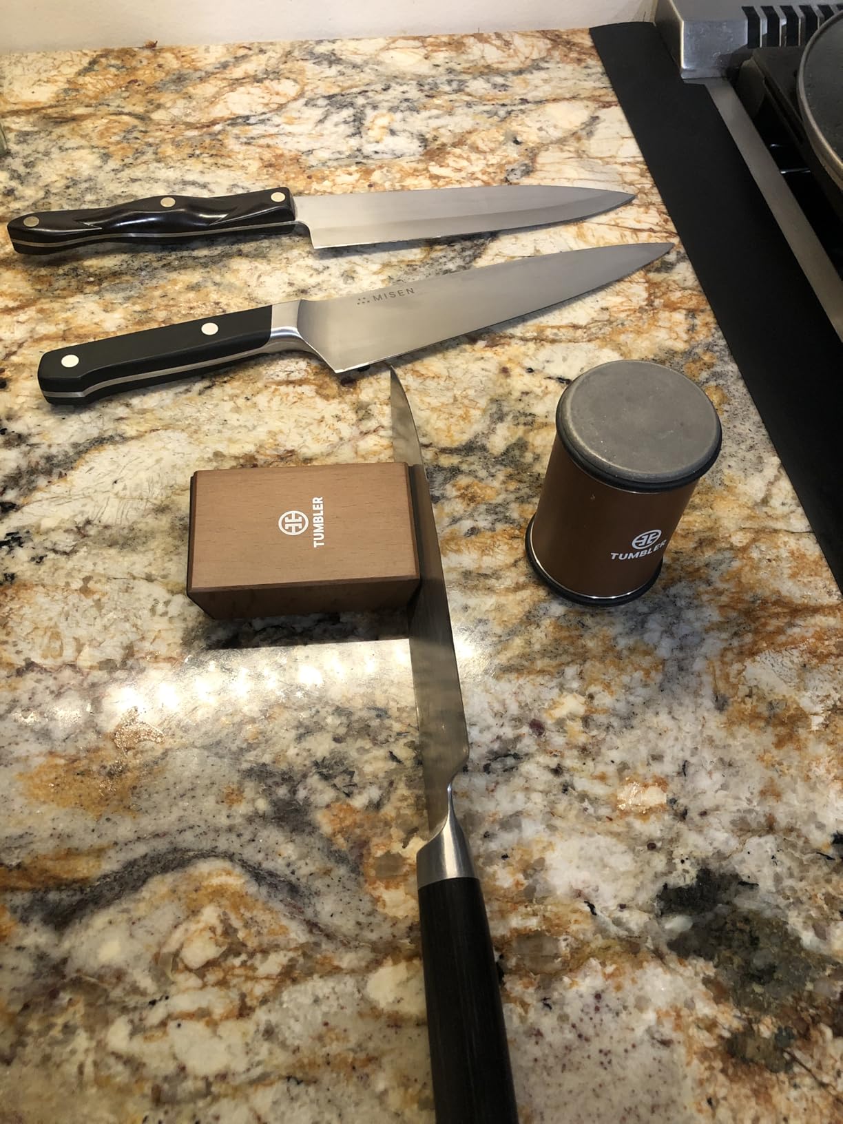 The Original Tumbler Rolling Knife Sharpener (Wood) | Rolling Knife Sharpener Tool for Kitchen Knives, Kit Offers 15 & 20 Degree Sharpening (Wood) customer photo 2