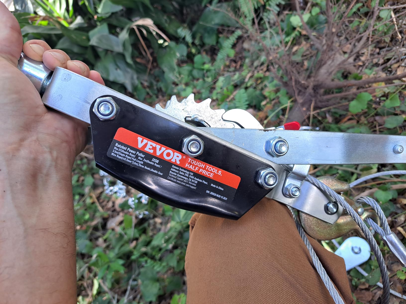 VEVOR Come Along Winch, 5 Ton (11,023 lbs) Pulling Capacity, 11.5 ft Steel Cable, 3 Hooks, Heavy Duty Ratchet Power Puller Tool with Dual Gears, Automotive Hoist Cable Puller Ideal for Vehicle Rescue customer photo 1