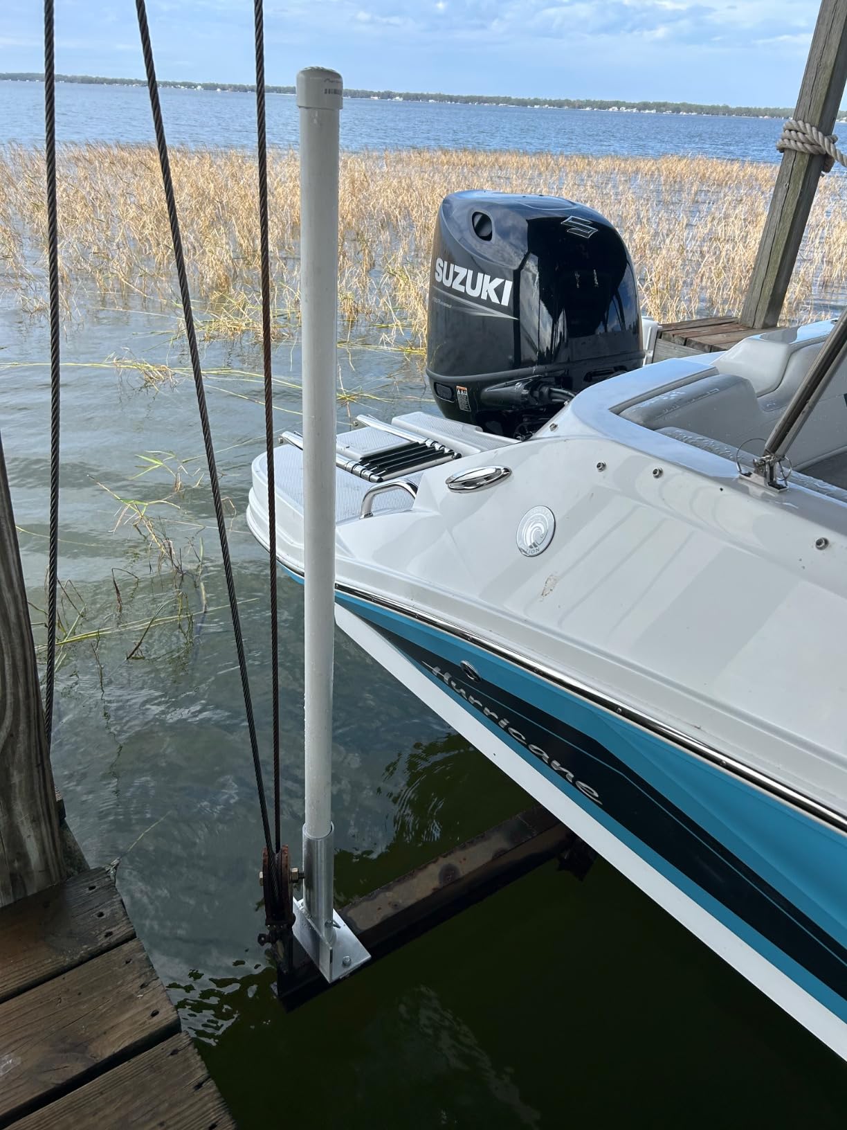 Boat Lift Guide Post Bracket with Drain Hole – Marine-Grade 6061 Aluminum & Stainless Steel Hardware – Fits 1-1/2″ Schedule 40 Pipe (1.9″ OD) – Heavy Duty Boat Dock Accessory customer photo 1