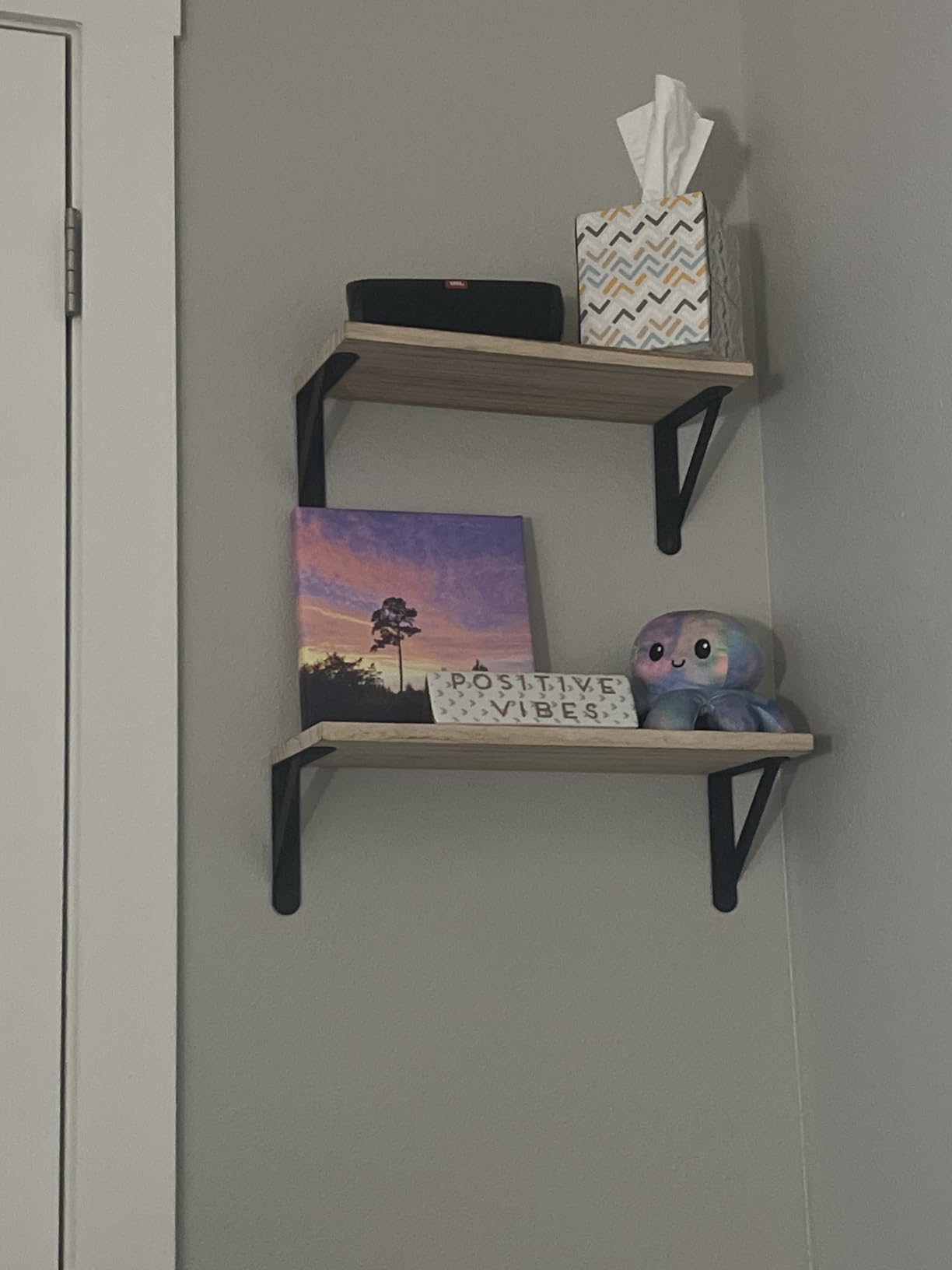 YGEOMER 4 Different Sizes Floating Shelves for Wall Decor, Natural Wood customer photo 1