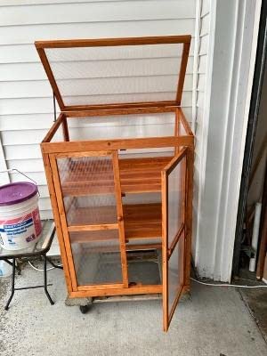 MCombo Cold Frame Greenhouse, Wooden Cabinet with Shelves, 0760 (Dark Grey) customer photo 2