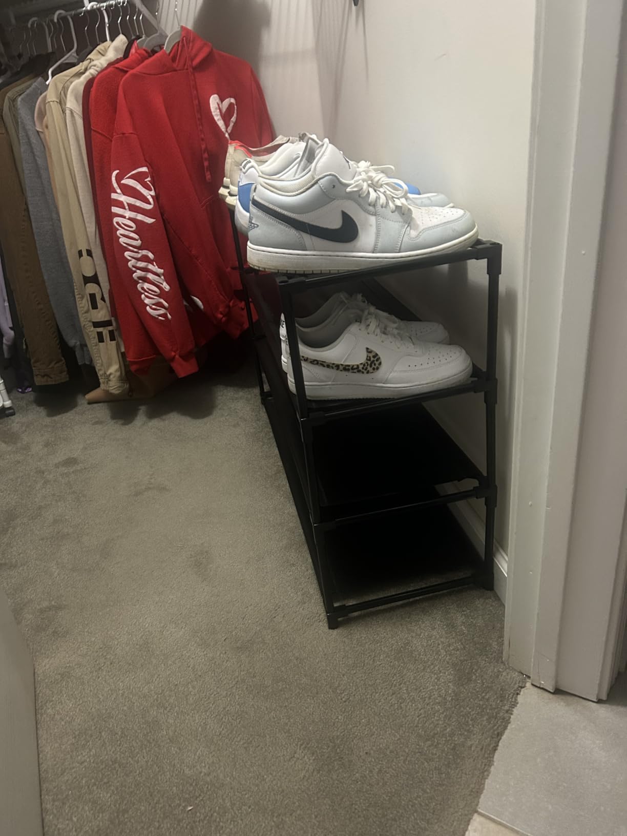 VTRIN 10 Tier Shoe Rack Tall Large Capacity Wide Shoe Organizer with Two Hooks Sturdy Metal Shoe Shelf for Entryway, Closet, Bedroom customer photo 2